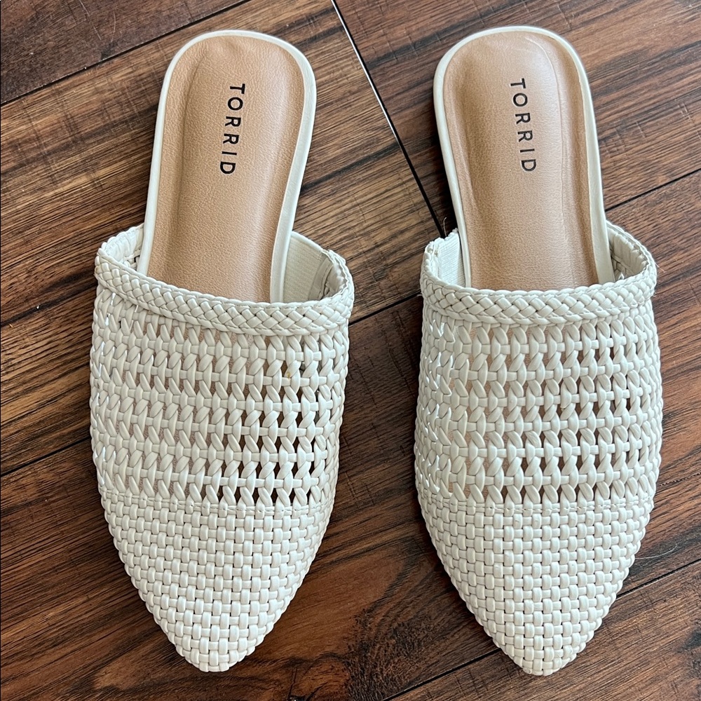 Torrid Cream Textured Mules